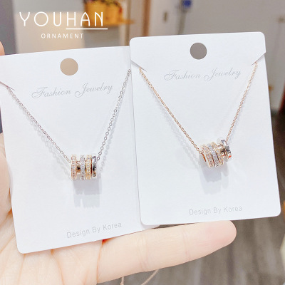 Fashion Geometry Pattern Element Necklace for Women Necklace South Korea Dongdaemun Internet Celebrity Same Style Small Waist Clavicle Chain Jewelry Ornament