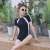 Sports One-Piece Swimsuit Ladies Conservative New Hot Spring Bathing Suit 2021 Long Sleeve Fairy Style Adult Swimsuit Wholesale