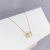 Korean Style Fashion Real Gold Plating Simple Clavicle Chain Sweater Chain Internet Celebrity Small Waist Pendant Opal Necklace Female Accessories