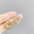 Sterling Silver Needle Korean Personalized Zircon Earrings Women's Simple Openwork Circle Geometric Ear Studs Internet Celebrity Same Style Ear Rings