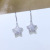 925 Silver Needle Pentagram Earrings Korean Graceful Online Influencer Same Style Earrings Exaggerated Rhinestone Studs Personalized Earrings Female