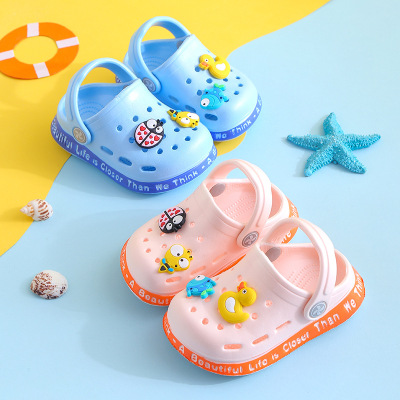 Baby Sandals Boys and Girls Soft Bottom 1-3 Years Old Toddler Non-Slip Hole Shoes Summer New Children 2 Closed Toe