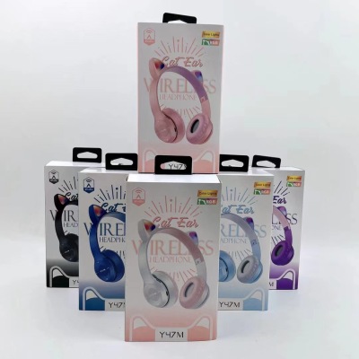 Y47m Cat Ear Colorful Light Headset Bluetooth Headset
