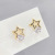 Sterling Silver Needle Korean Stud Earrings Temperamental, Simple and Personalized Pentagram Zircon Earrings Exquisite and Versatile Girly Heart-Shaped Earrings