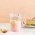 Heat-Resistant High Borosilicate Glasses Fresh Fruit Scale Cup with Straw Milk Cup Coffee Cup Beverage Cup