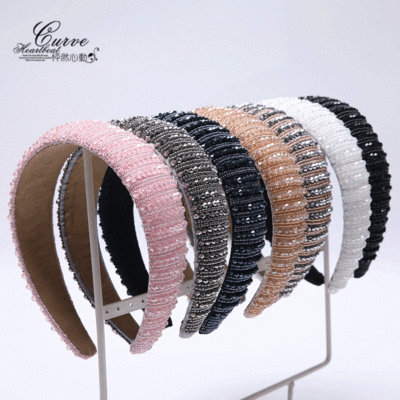 Yingmin Accessory Baroque Headband South Korea Tongdaemun Rhinestone Headband Woven Korean Pearl Crystal Headband Hair Accessories