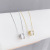 Korean Style Fashion Real Gold Plating Simple Clavicle Chain Sweater Chain Internet Celebrity Small Waist Pendant Opal Necklace Female Accessories