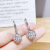 Sterling Silver Needle Stud Earrings for Women Chalcedony Flower Earrings Long Delicate Earrings Electroplated Real Gold Earring Ornament Wholesale