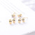 Micro Inlaid Zircon Skull Three-Piece Earrings Small Personality One Card Three Pairs Combination Sterling Silver Needle Earrings Earrings for Women