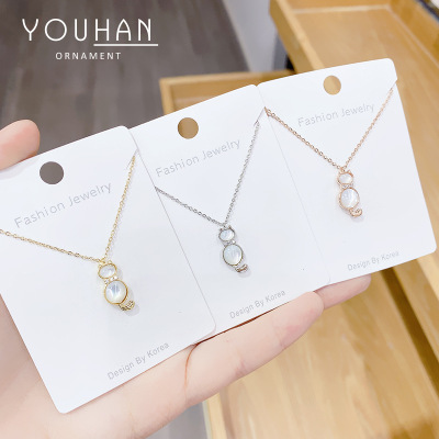 2020 New Fritillary Necklace Simple Graceful and Fashionable Shell Cute Kitten Clavicle Chain Women's Accessories Ornament Wholesale