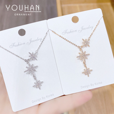 Meteor Tassel Necklace Women's Korean-Style Dongdaemun New M Three-Piece XINGX Eight Awn Star Clavicle Chain Wholesale