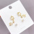 2020 New One Card Three Pairs of Ear Studs Sterling Silver Needle Ear Rings Fashion All-Match Simple Women Stall Goods Wholesale