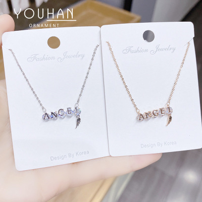 Internet Celebrity Live Broadcast Same Angle Letter Necklace Female New Japanese and Korean Style Internet Celebrity Same Clavicle Chain Ornament