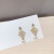 Exaggerated Zircon Micro-Inlaid Small Ear Studs Female S925 Silver Ear Studs Fishbone Earrings Cross-Border Supply Small Jewelry Wholesale