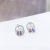 Full Diamond Mori Style Japanese and Korean Sterling Silver Needle Fashion Temperament Multi-Circle Rhinestone round Ring Earrings Girl Heart Jewelry Earrings