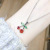 Cute Sweet Korean Style Student Girls Small Cherry Necklace Versatile New Zircon Necklace Ornament Factory Direct Supply