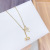 Cross-Border Quake Necklace Micro Inlaid Zircon Clavicle Chain Environmental Protection Electroplating Real Gold Necklace Female Creative Personality Ornament