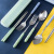 Household Stainless Steel Portable Student Tableware Set Spoon Fork Three-Piece Set Including Chopsticks Gift Customized Tableware