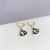Ear Clip Women's Micro-Inlaid 3A Zircon Stud Earrings Korean Style Trendy Earrings Environmental Protection Electroplating Real Gold Earring Ornament Source Factory