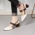 British Style Sandals for Women Summer 2020 New All-Match High Heel Thick Heel Toe Box Simple Pointed-Toe Hollowed Pumps Women