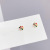 New Sterling Silver Needle Gold Three Pairs Combination Set Female Stud Earrings Simple All-Match Little Daisy Delicate Earrings