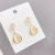Sterling Silver Needle Opal New Geometric Simple Earrings Women's Net Red Korean Temperament Earrings Earrings