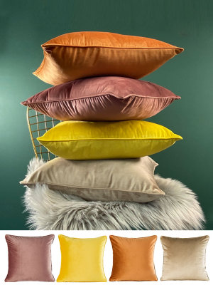 New Nordic Velvet Sofa Cushion Light Luxury Velvet Solid Color Large Throw Pillowcase without Core Bedroom Bed