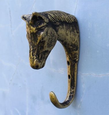 European-Style Retro Cast Iron Hook Wall-Mounted Mural Decoration Hat-and-Coat Hook Clothes Hook Horse Head Hook