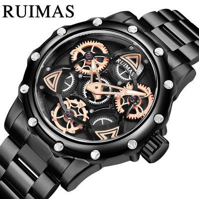 New Ruimas Rimashi Watch Men's Good Luck Comes Steel Strap Watch Casual Luminous Quartz Watch Wholesale 331