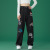2021 Spring and Summer New Graffiti Style Pattern Printing High Waist Straight Loose Jeans for Women