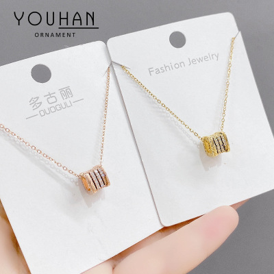 Women's Slim Waist Necklace Korean Style Fashion Student Simple Geometric Pendant Clavicle Chain Fresh Ins Online Influencer Jewelry