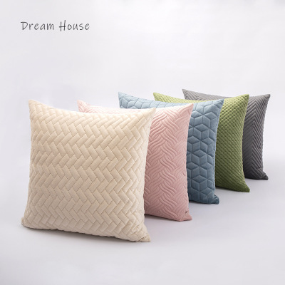 New Modern Simple and Light Luxury Geometric Quilting Pillow Cover Sofa Cushion Bedroom Cushion Lumbar Pillow Customization