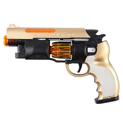 Children's Toy Gun Factory Direct Sales Electric Lamplight Vibration Music Gun Boy Revolver Stall Hot Sale Toy