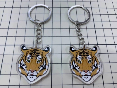 Acrylic Zoo Realistic Tiger Head New Keychain