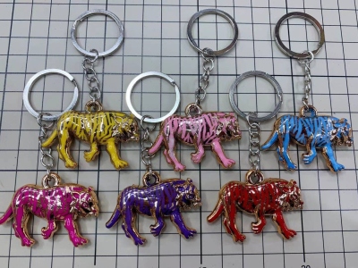 Resin Plating with Or without Striped New Tiger Keychain