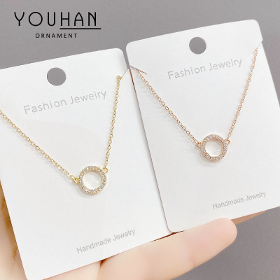 Geometric Circle Necklace Personalized Design Korean Simple Temperamental Clavicle Chain Necklace Necklace Fashion Snake Bones Chain Female Accessories