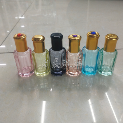Small Octagonal Glass Bottle Spray Light Octagonal Bottle Roll-on Bottle Essence Perfume Bottle Multi-Capacity Glass Bottle