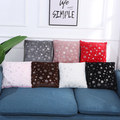 Pvvelvet Bronzing Feather Pillow Home Pure Colored Fresh Pillow Cushion Cover Living Room Decorative Pillow Factory Wholesale