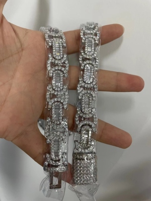 Diamond-Encrusted Cuban Link Chain Byzantine Chain