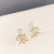 Korean Style Dongdaemun Opal Micro Inlaid Zircon Bowknot Earrings Sterling Silver Needle Sweet Lady Cute Earrings Women