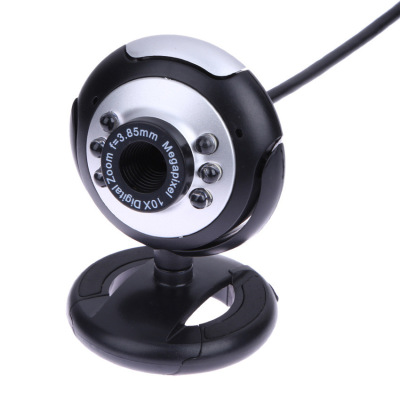 Camera Cross-Border Foreign Trade USB Video Computer Camera Six Lights Night Vision Drive-Free Clip HD