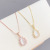 Korean Fashion Opal Necklace Women's Micro Inlaid Zircon Clavicle Chain Student Girlfriend Gifts Electroplated Real Gold Necklace