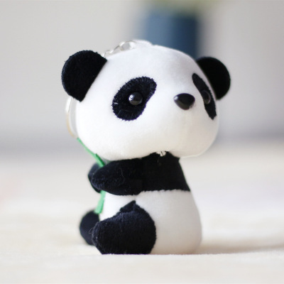 Cute National Treasure Bamboo Leaf Lesser Panda Stuffed Toy Pendant Small Doll Mini Doll and Bag Keychain Wholesale