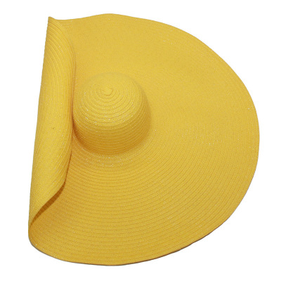 Jakija I 2021 New Women's European Broad-Brimmed Hat Straw Hat Foldable Beach Hat Summer Super Large Brim Sun Hat