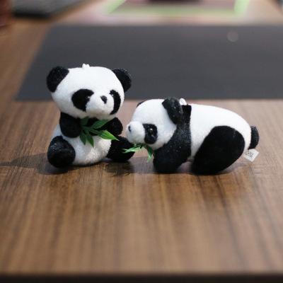 Cute National Treasure Giant Panda Doll Stuffed Toy Pendant Small Mini Panda Doll Schoolbag Keychain Wholesale