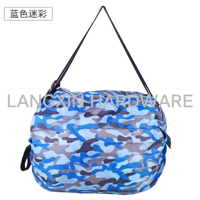 2021 Supermarket Portable Foldable Shopping Bag Macaron Color Large Capacity Shopping Bag Support Customization