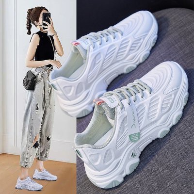 Summer New Fashion Trendy Korean Style Ins Women's Shoes Personalized Low-Top Organza Breathable Lightweight Casual Sneakers