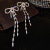 925 Silver Needle Charm Rhinestone Bow Long Tassel Stud Earrings Female Light Luxury Minority Fairy Temperamental Earrings