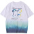 Hanlu Women's Clothing 2021 New Gradient Short-Sleeved T-shirt Female Spoof Bear Print National Fashion Oversize Couple T-shirt