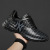 Genuine Leather Sneakers Men's Shoes 2021 Boqin Spring and Summer New Shoes Heightened Single Layer Shoes Breathable Men's Sports Casual Shoes